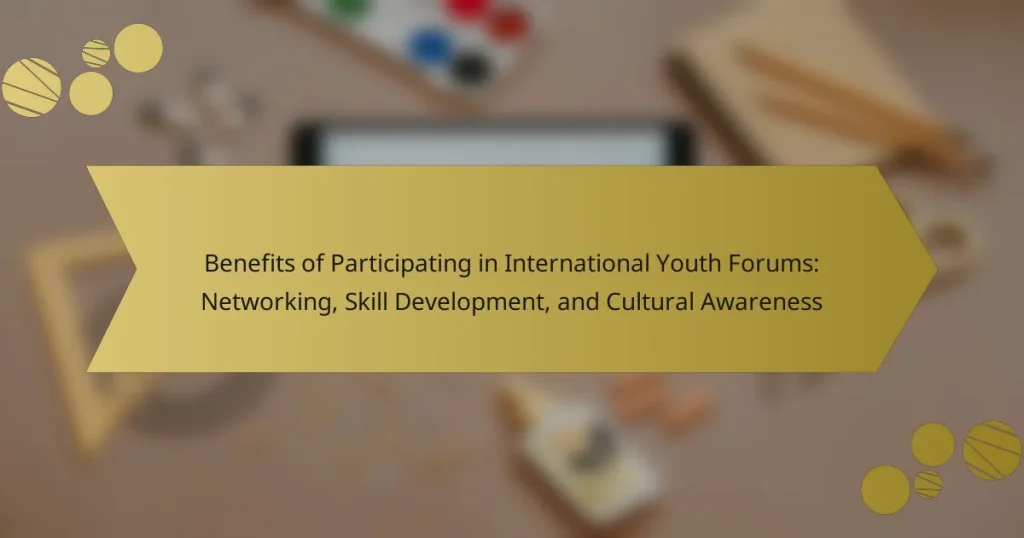 Benefits of Participating in International Youth Forums: Networking, Skill Development, and Cultural Awareness
