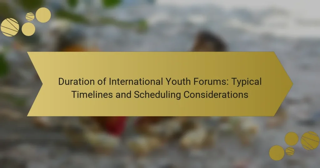 Duration of International Youth Forums: Typical Timelines and Scheduling Considerations