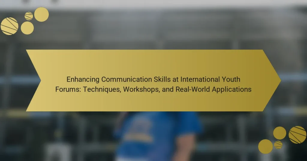 Enhancing Communication Skills at International Youth Forums: Techniques, Workshops, and Real-World Applications