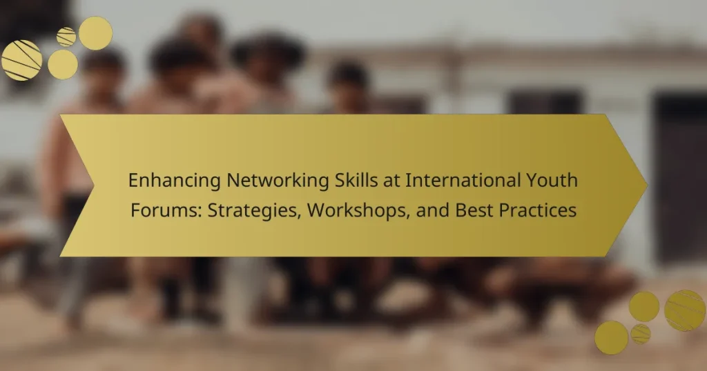Enhancing Networking Skills at International Youth Forums: Strategies, Workshops, and Best Practices