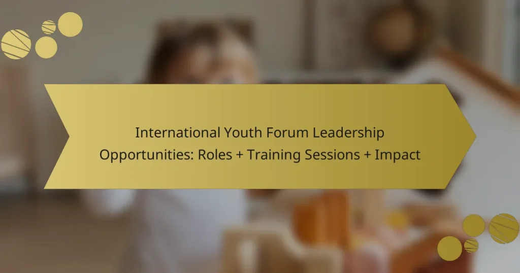 International Youth Forum Leadership Opportunities: Roles + Training Sessions + Impact