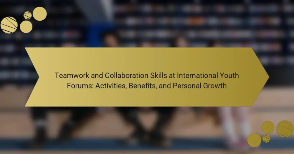 Teamwork and Collaboration Skills at International Youth Forums: Activities, Benefits, and Personal Growth