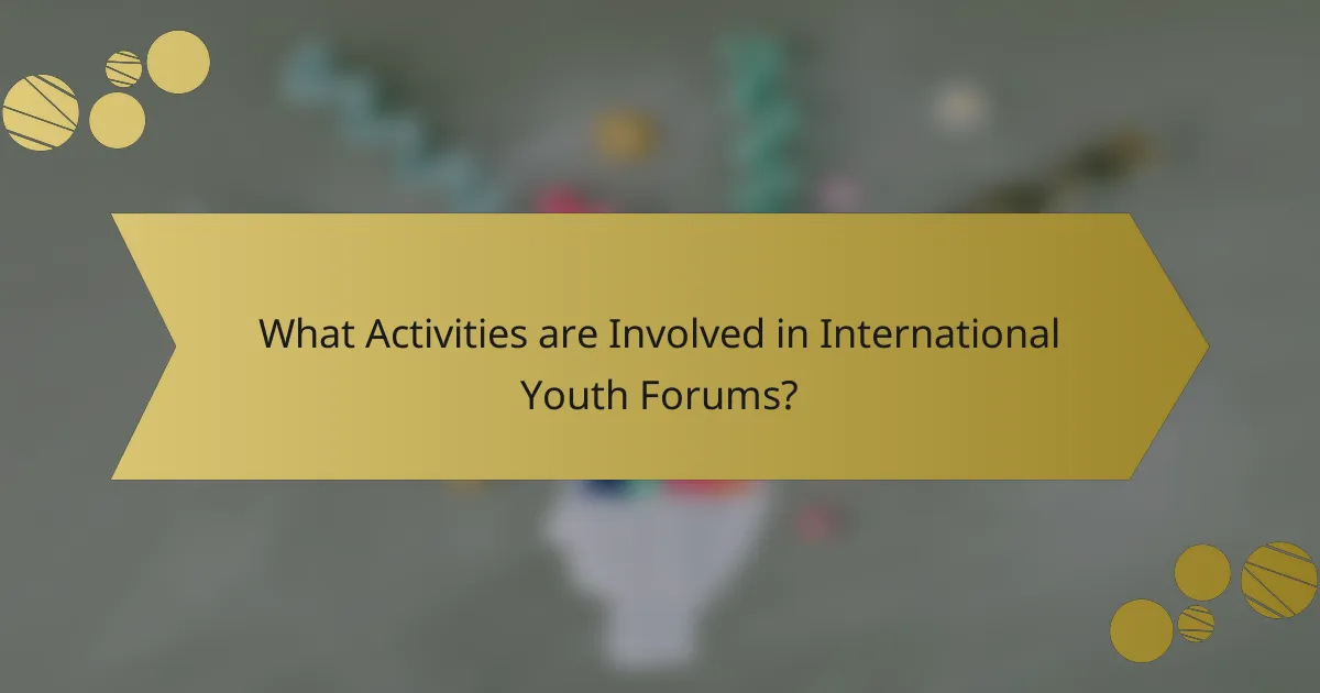 What Activities are Involved in International Youth Forums?