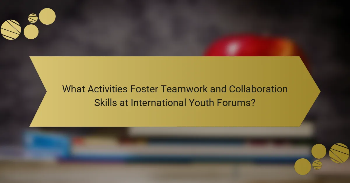 What Activities Foster Teamwork and Collaboration Skills at International Youth Forums?