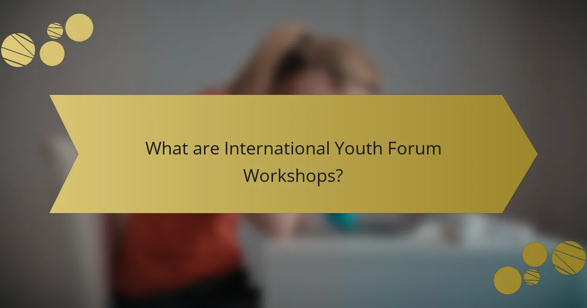 What are International Youth Forum Workshops?