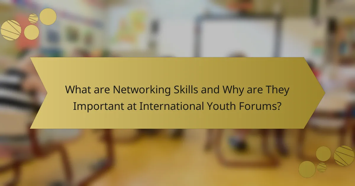 What are Networking Skills and Why are They Important at International Youth Forums?