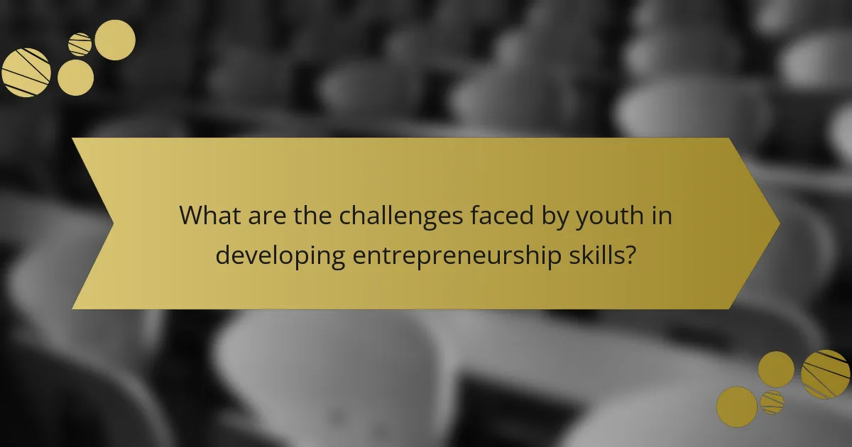 What are the challenges faced by youth in developing entrepreneurship skills?