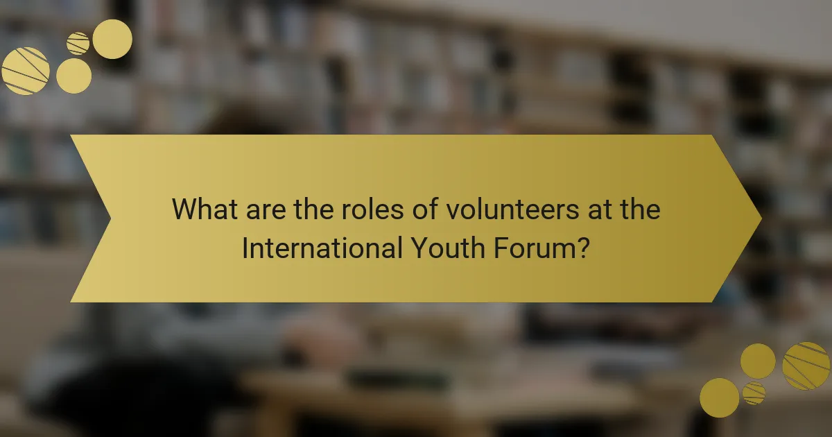 What are the roles of volunteers at the International Youth Forum?