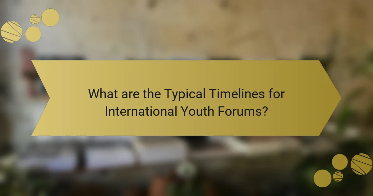 What are the Typical Timelines for International Youth Forums?