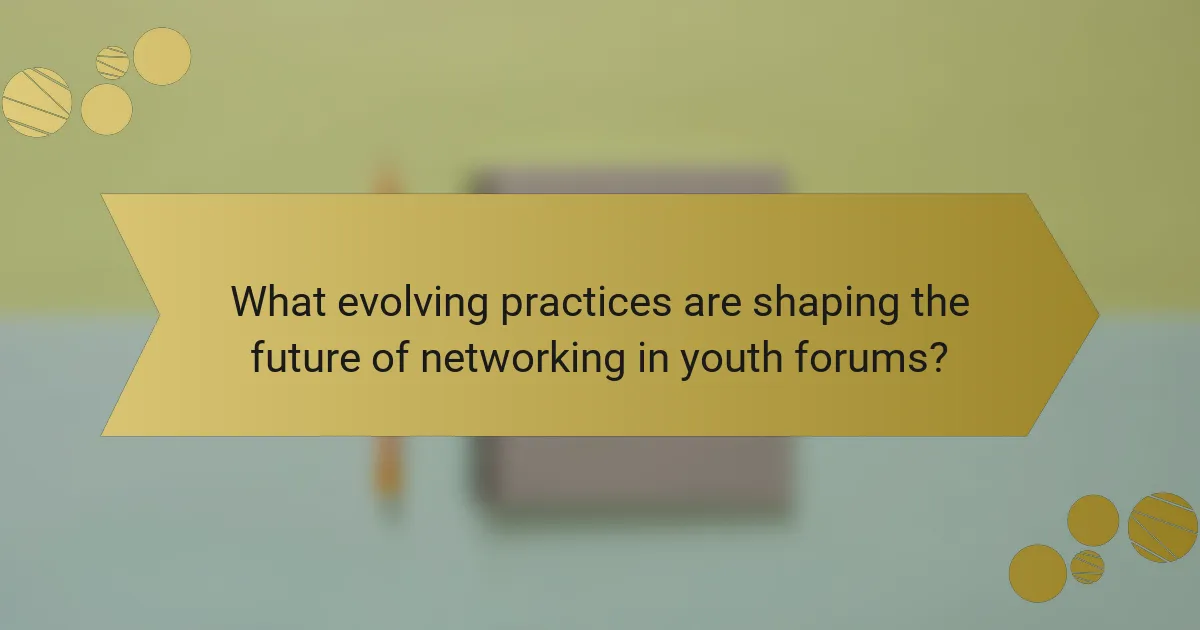 What evolving practices are shaping the future of networking in youth forums?