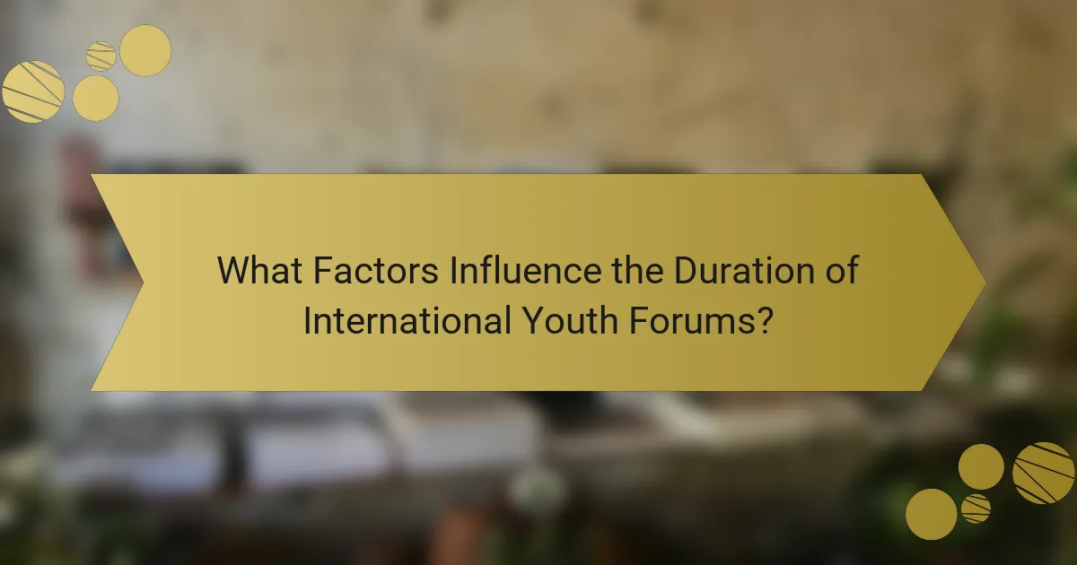 What Factors Influence the Duration of International Youth Forums?