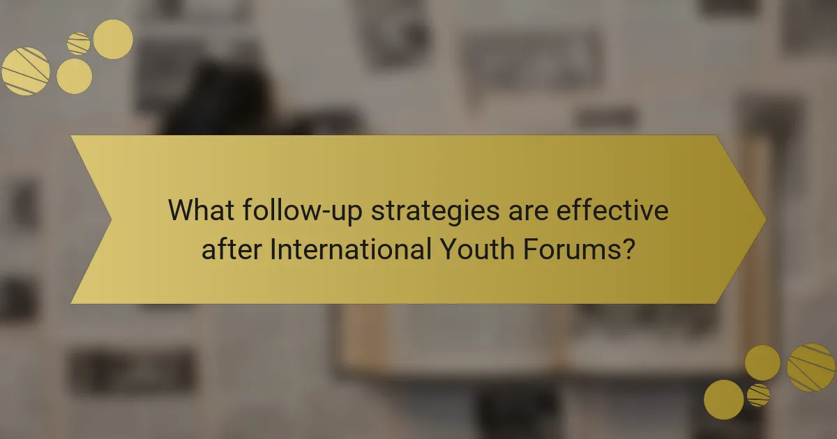 What follow-up strategies are effective after International Youth Forums?