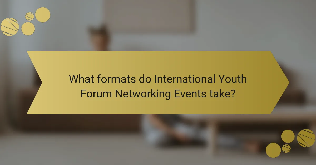 What formats do International Youth Forum Networking Events take?