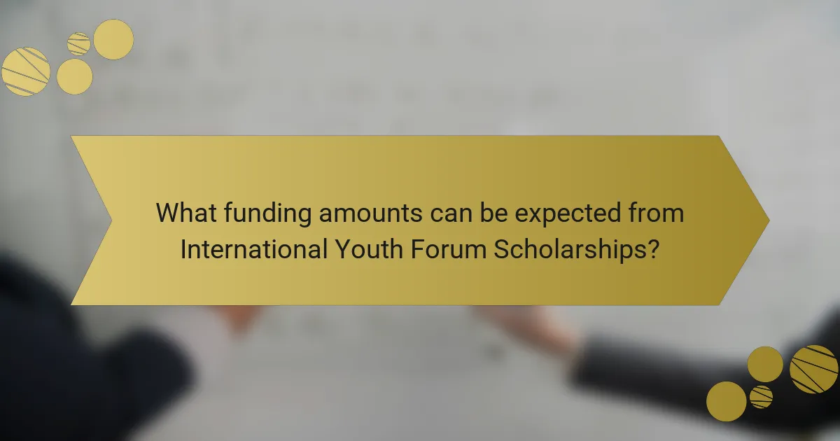 What funding amounts can be expected from International Youth Forum Scholarships?