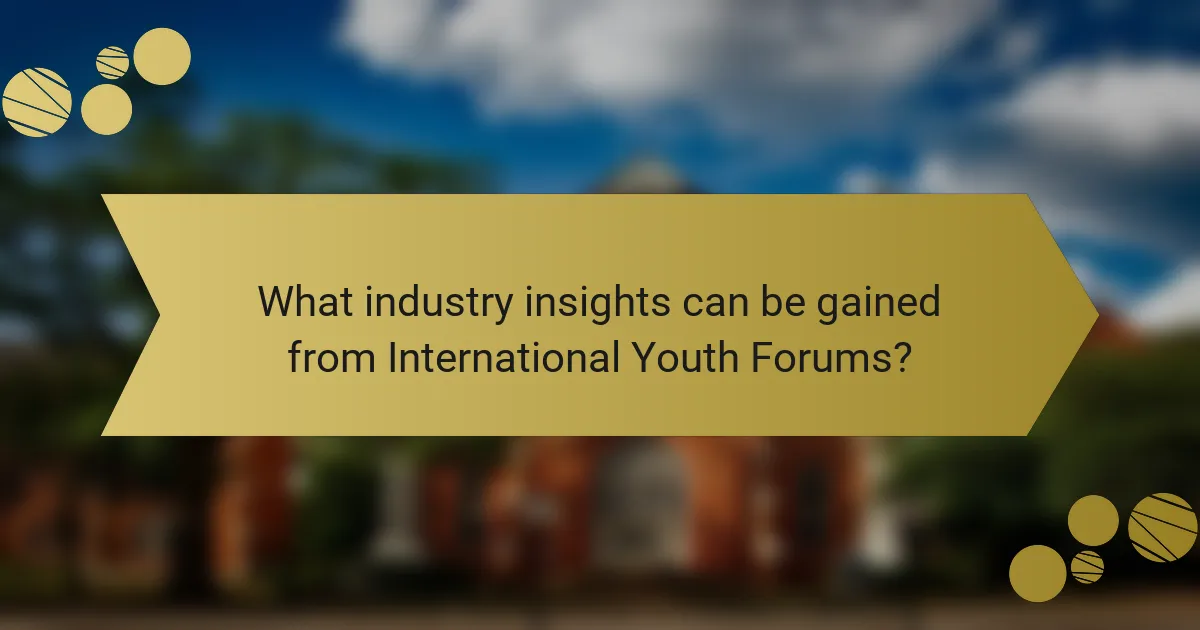 What industry insights can be gained from International Youth Forums?
